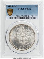 1885-CC Morgan Dollar PCGS MS63