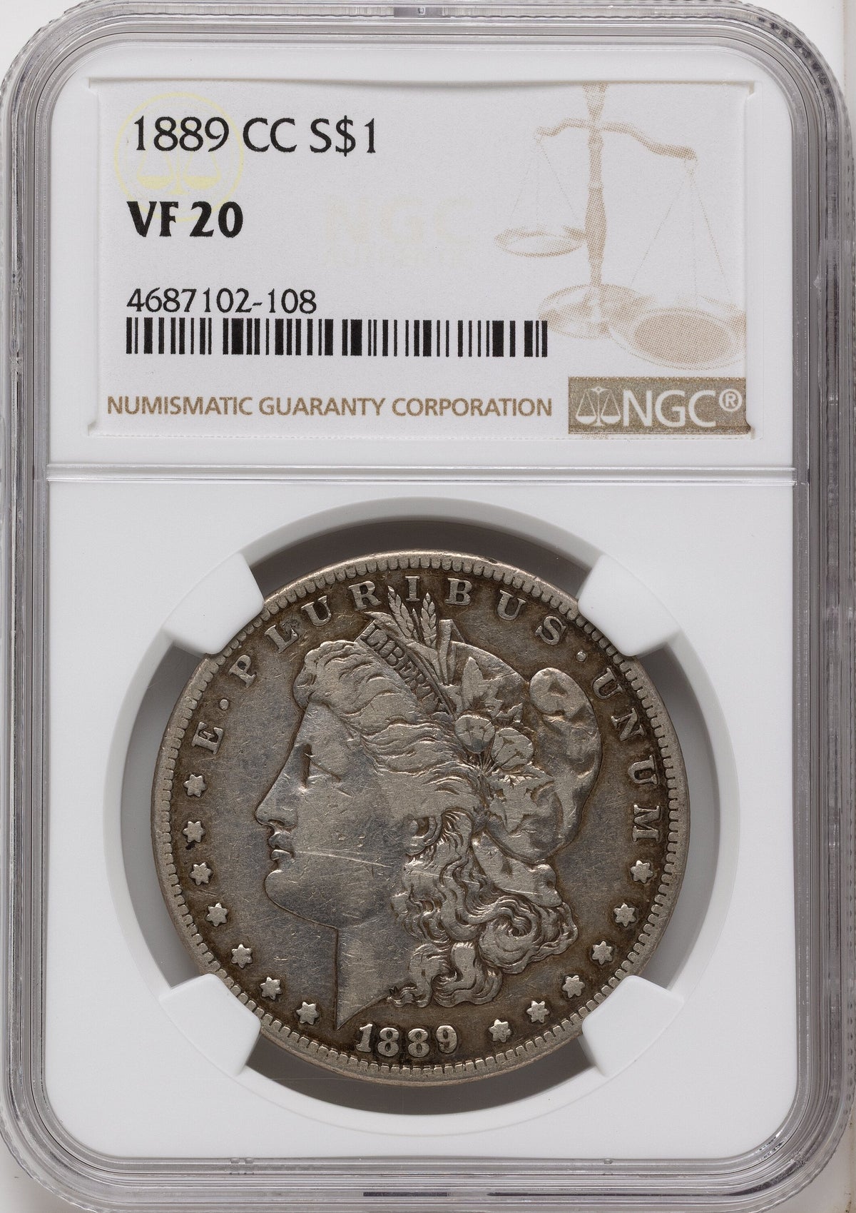 1889-CC Morgan Dollar NGC VF20