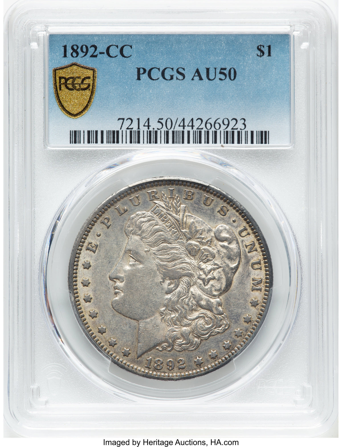 1892-CC Morgan Dollar PCGS AU50