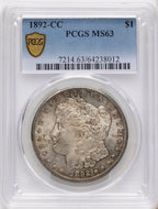 1892-CC Morgan Dollar PCGS MS63