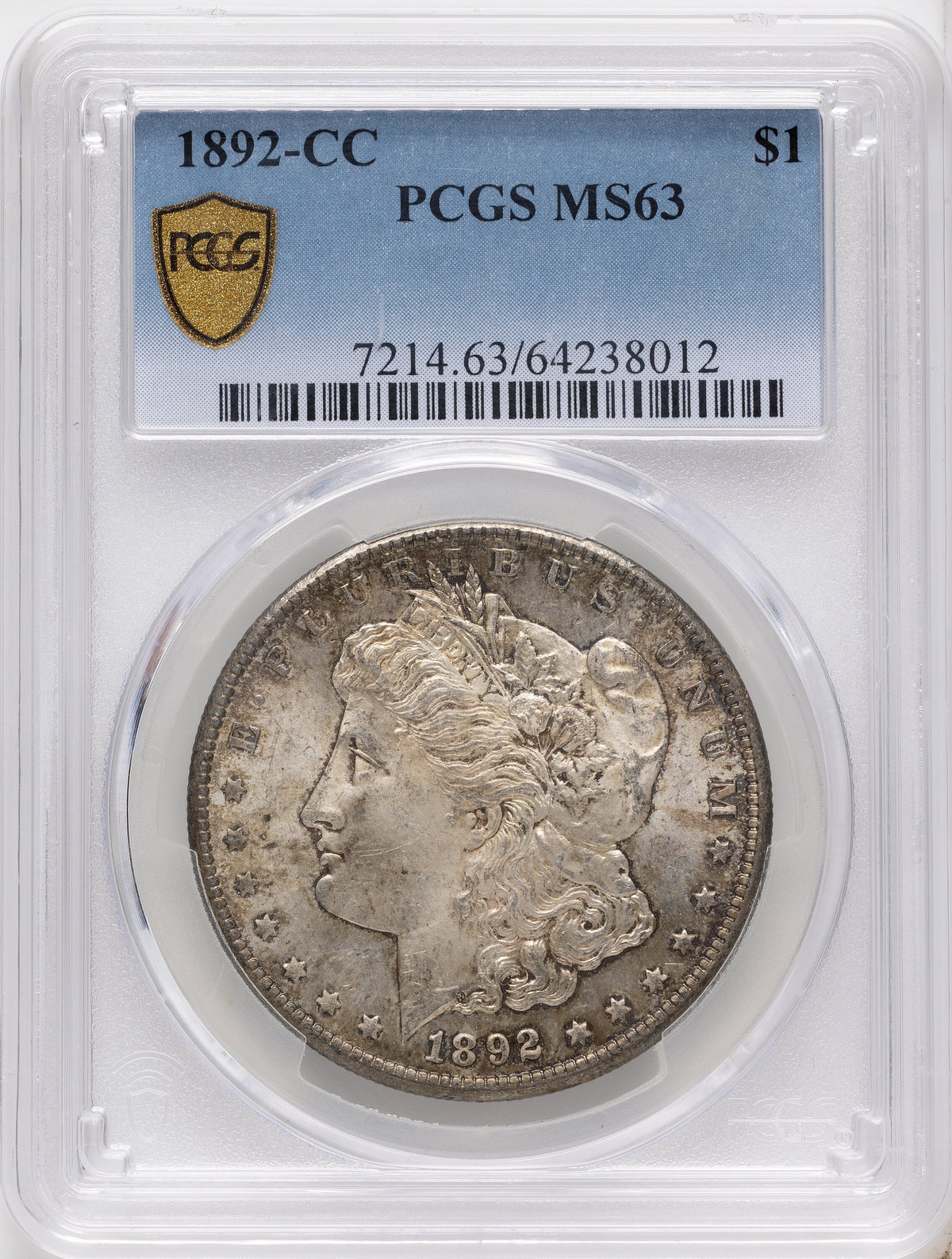 1892-CC Morgan Dollar PCGS MS63