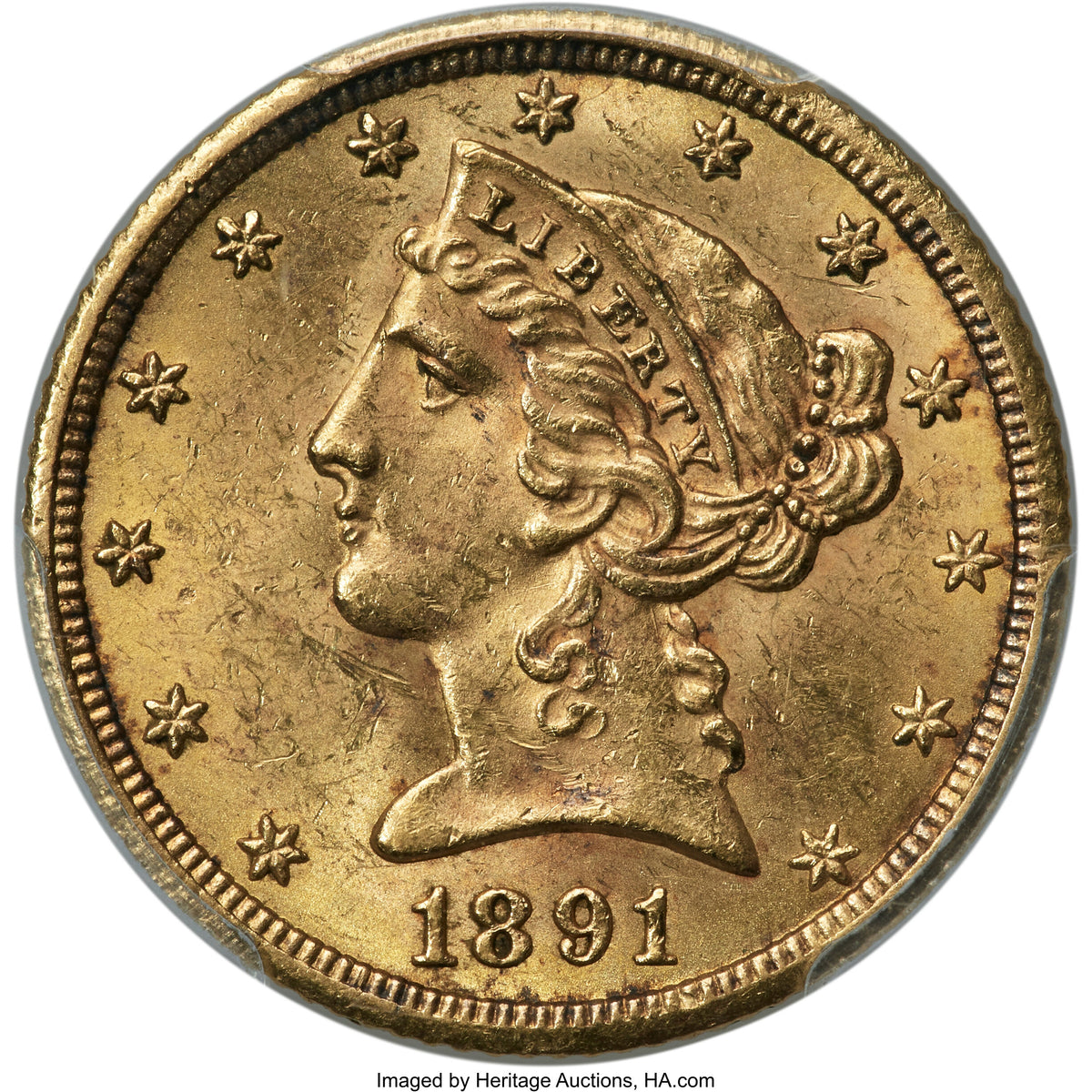 1891-CC $5 Liberty Half Eagle PCGS MS63