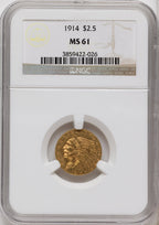 1914 $2.50 Indian Quarter Eagle NGC MS61