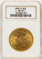 1898-S $20 Liberty Double Eagle NGC MS62