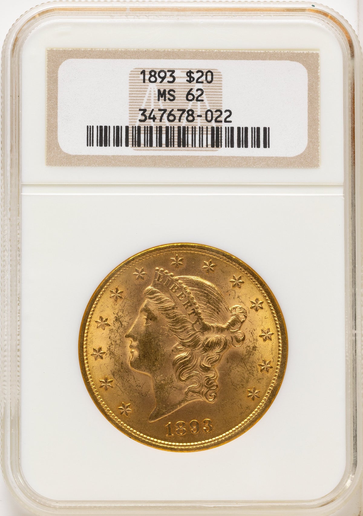 1893 $20 Liberty Double Eagle NGC MS62