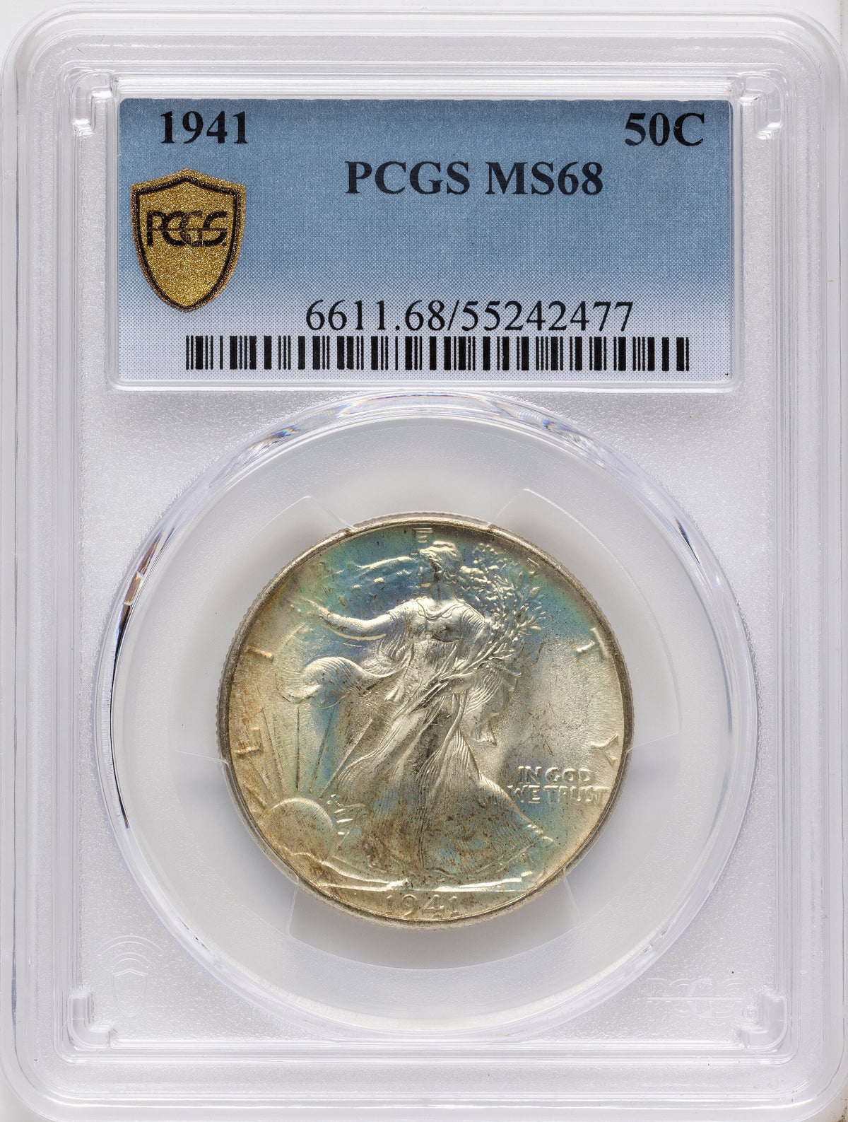 1941 50C Walking Liberty Half Dollar PCGS MS68