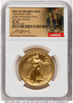 2026 2 Coin Best of the Mint 1907 Saint Gaudens $20 Gold 1 oz and Silver 1 oz Medal Set FDI America 250 John Hancock Label NGC MS70