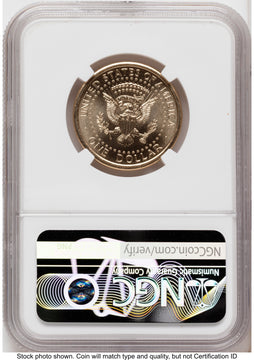 2026 Semiquincentennial President Donald J. Trump $1 (Privy Mark) FDI 250th Red Bell Banner Label NGC MS66