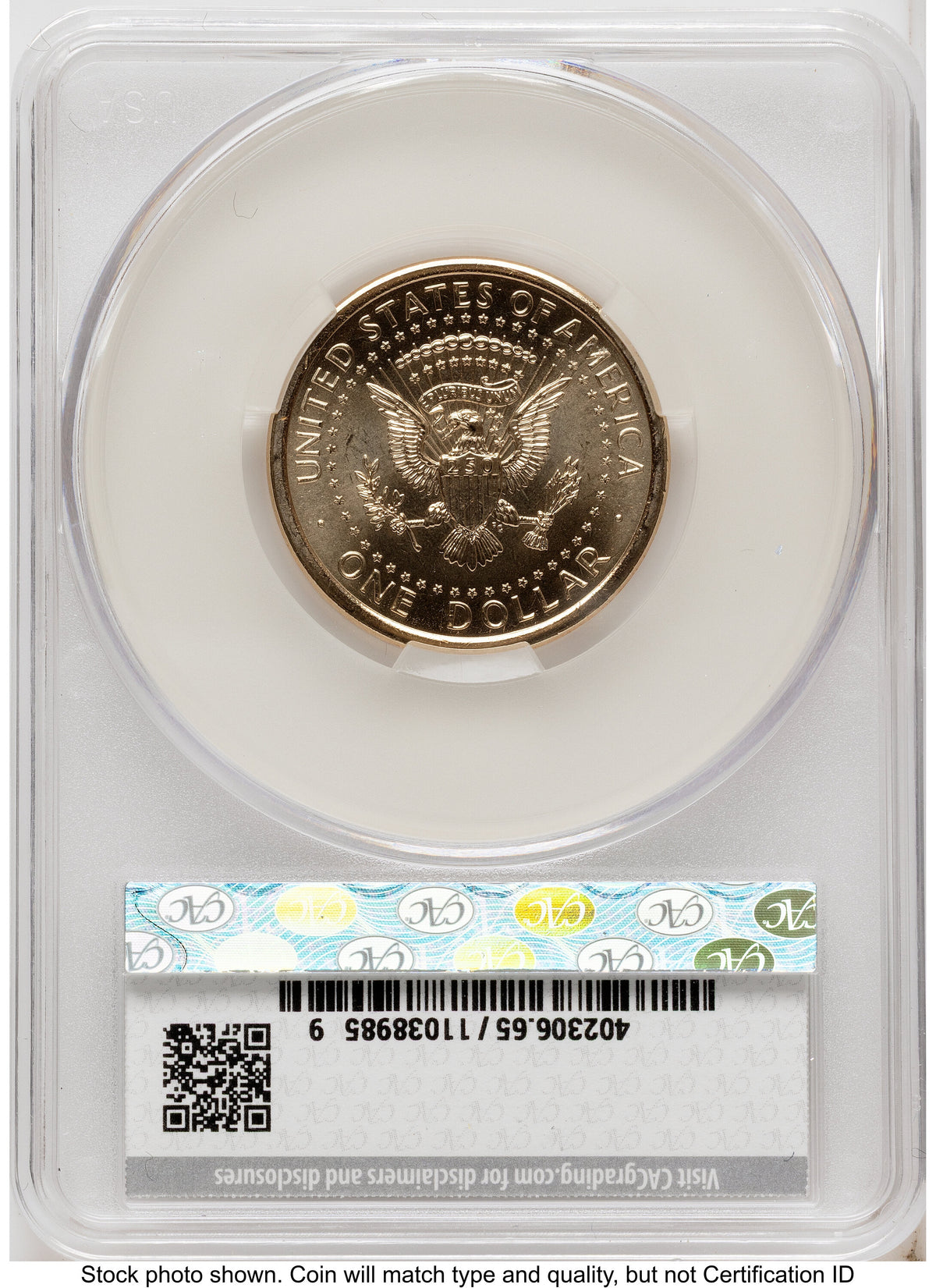 2026 Semiquincentennial President Donald J. Trump $1 (Privy Mark) America 250 Eagle with Banner Label CACG MS65