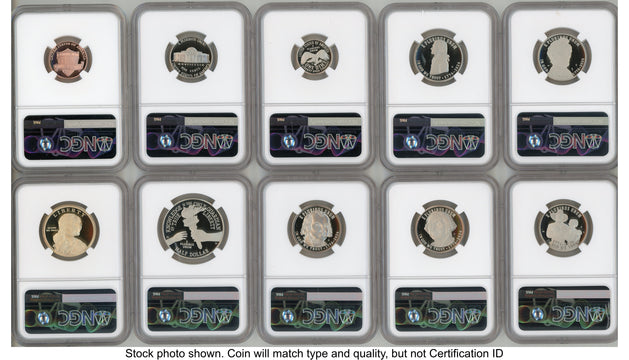 2026 10 Coin Semiquincentennial Clad Proof Set FDI America 250 John Hancock Label NGC PF70