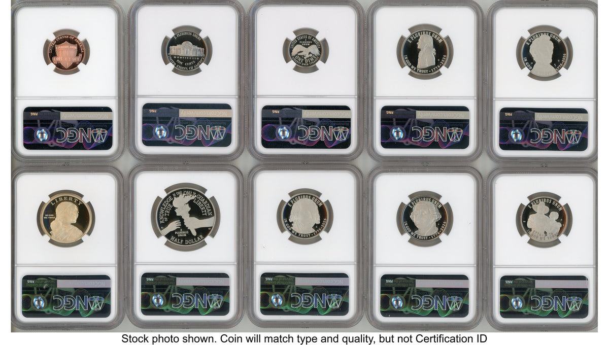 2026 10 Coin Semiquincentennial Clad Proof Set FDI America 250 Congress Building Label NGC PF70