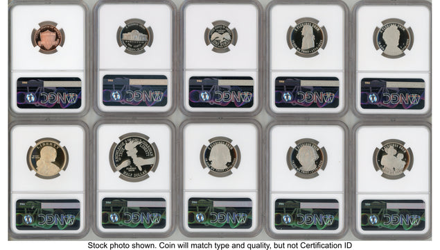 2026 10 Coin Semiquincentennial Clad Proof Set FDI America 250 Congress Building Label NGC PF70