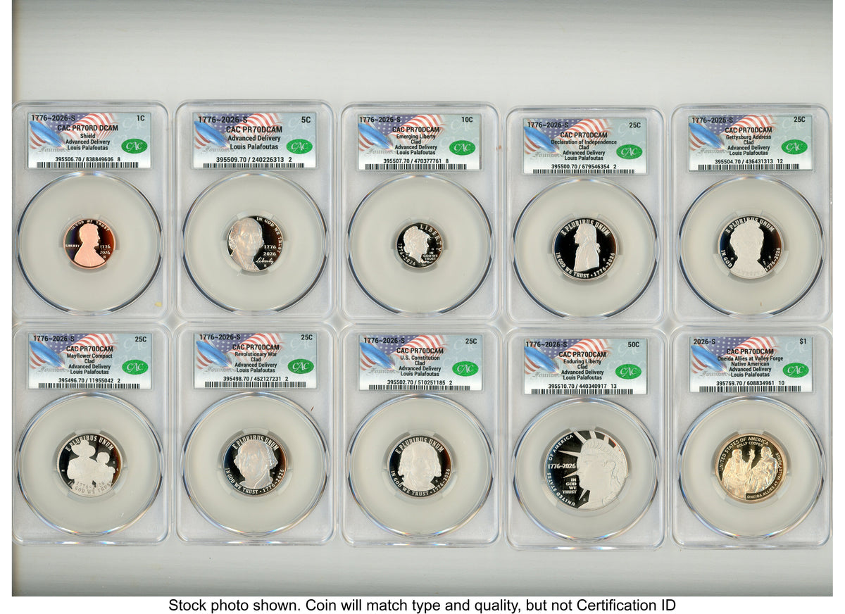 2026 10 Coin Semiquincentennial Clad Proof Set Advanced Delivery Louis Palafoutas CACG PR70