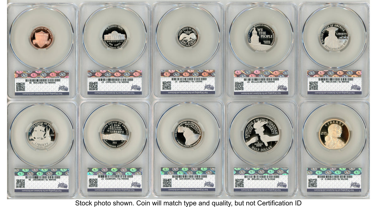 2026 10 Coin Semiquincentennial Clad Proof Set First Day of Delivery America 250 CACG PR70