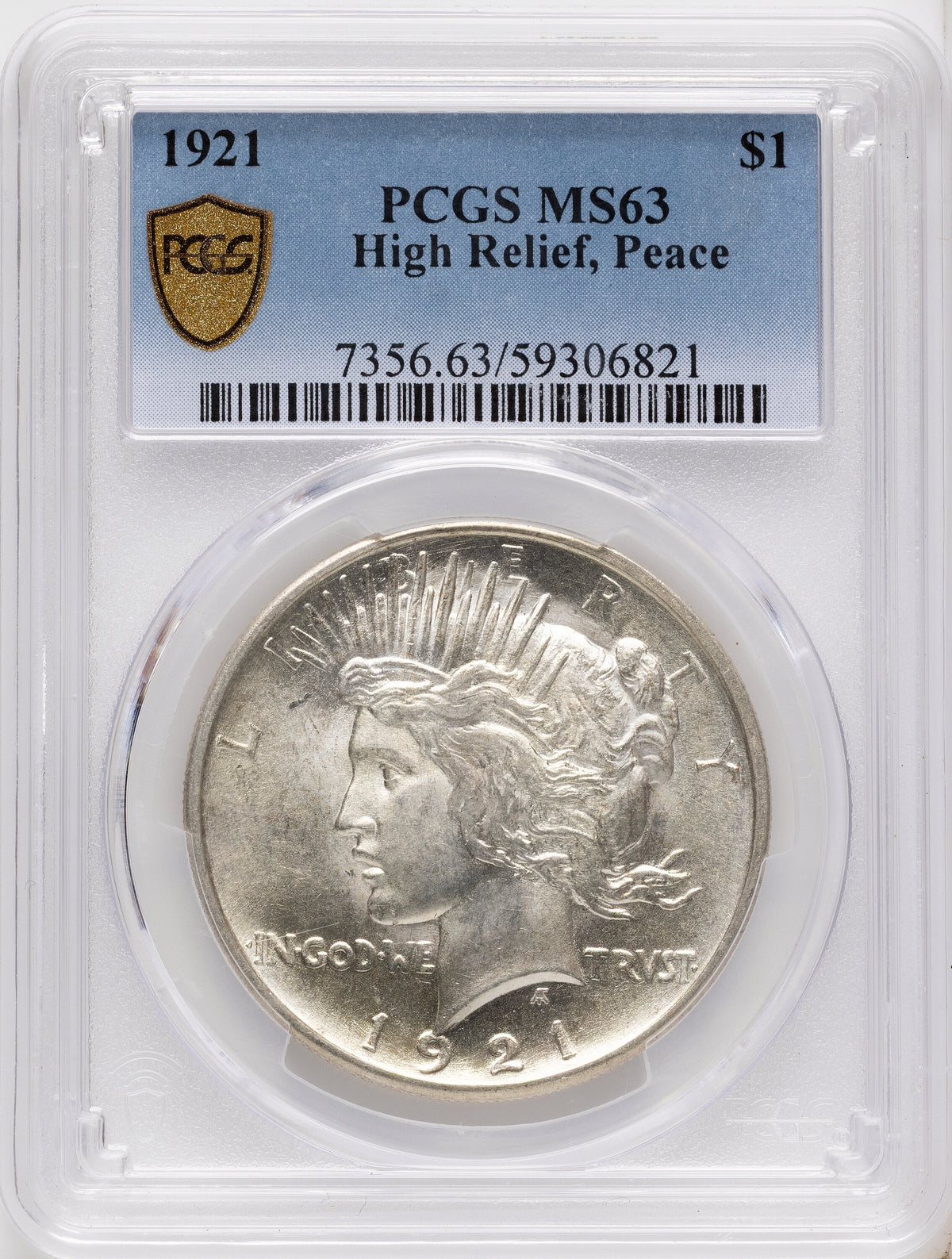 1921 Peace Dollar PCGS MS63