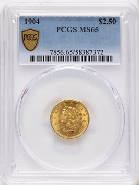 1904 $2.50 Liberty Quarter Eagle PCGS MS65