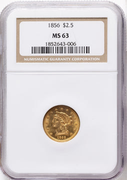 1856 $2.50 Liberty Quarter Eagle NGC MS63
