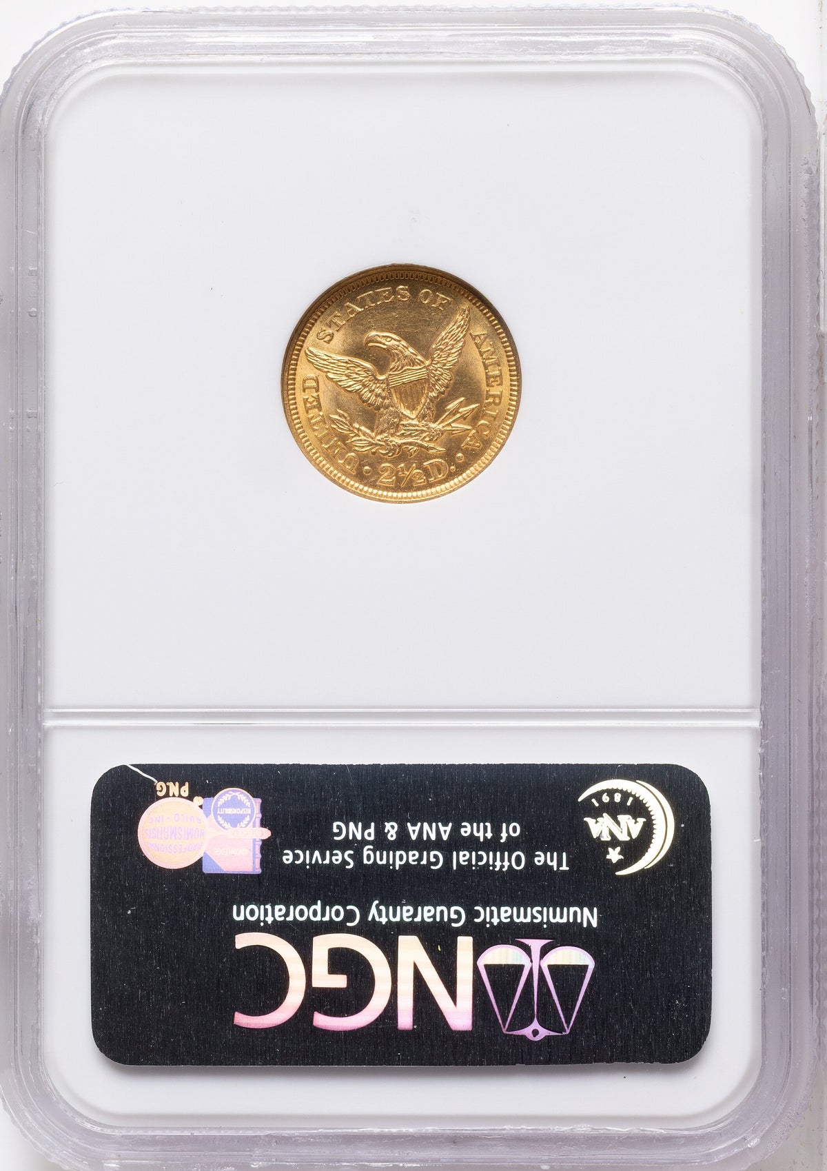 1856 $2.50 Liberty Quarter Eagle NGC MS63