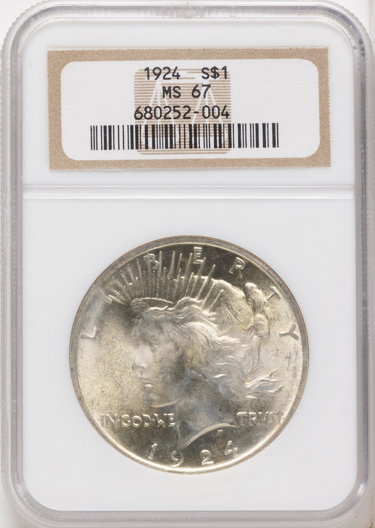 1924 Peace Dollar NGC MS67