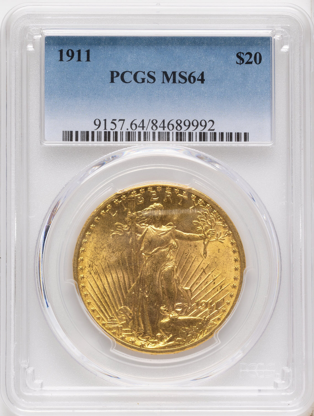 1911 $20 Saint-Gaudens Double Eagle PCGS MS64
