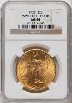 1925 $20 Saint-Gaudens Double Eagle NGC MS66