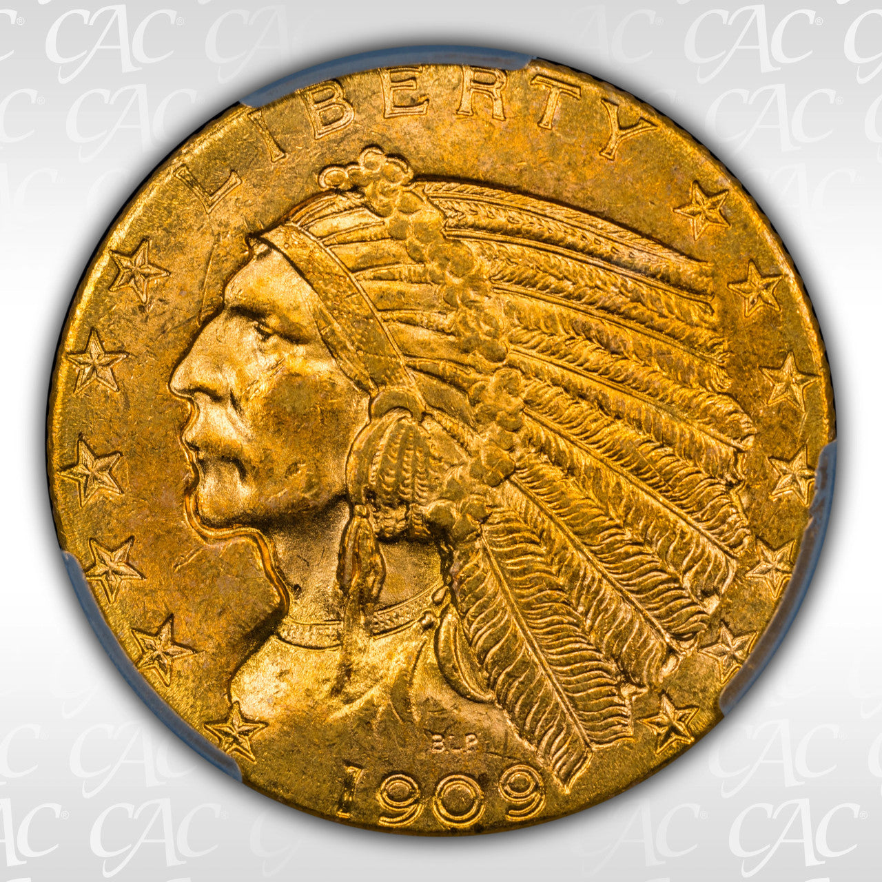 1909-D $5 Indian Half Eagle CACG MS63