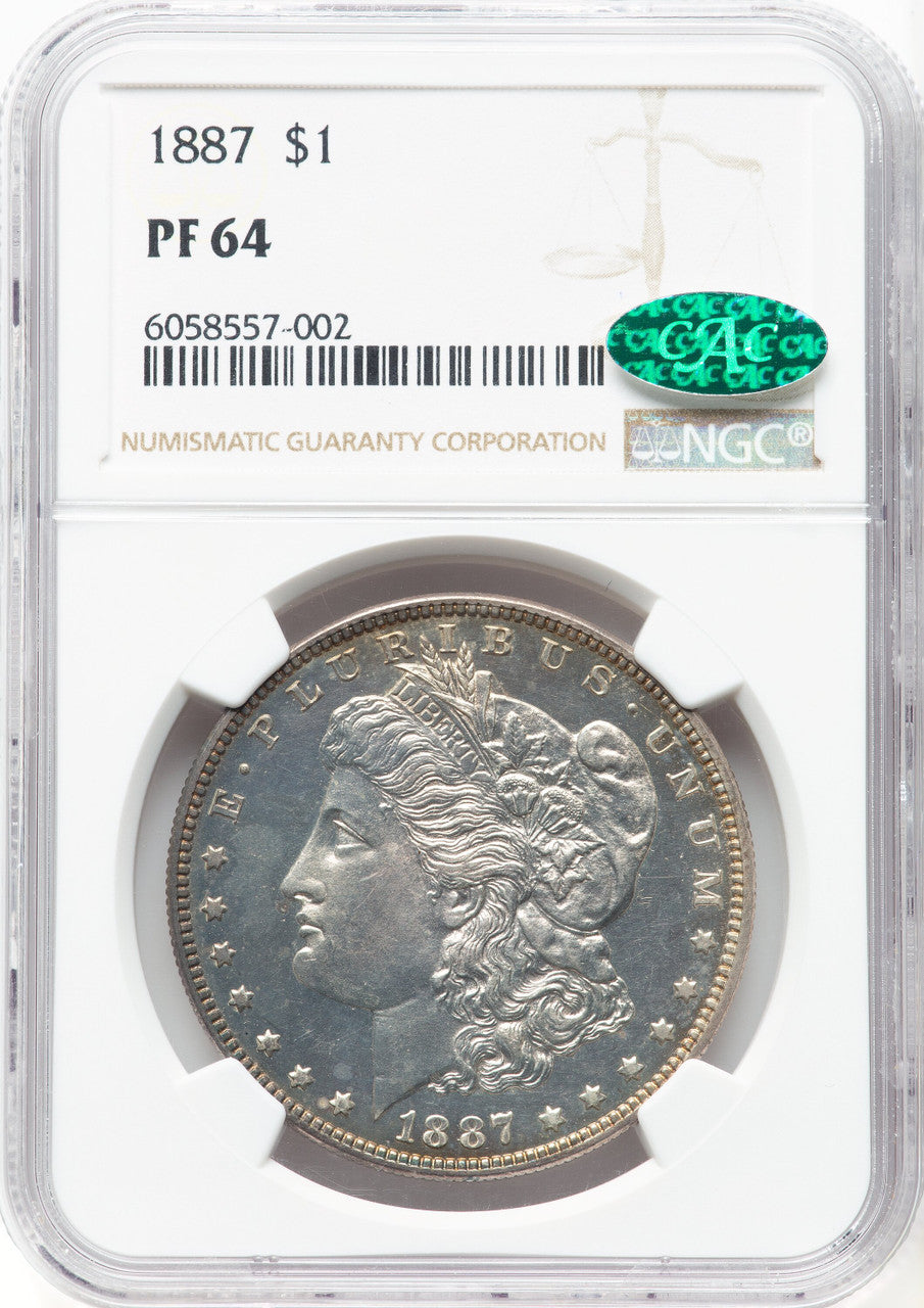 1887 CAC Proof Morgan Dollar NGC PR64