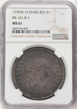 1799/8 $1 B-3 BB-141 Early Dollar NGC MS61