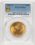1914-S $10 Indian Eagle PCGS MS64