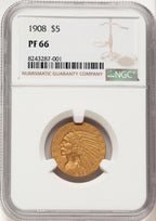 1908 $5 Proof Indian Half Eagle NGC PR66