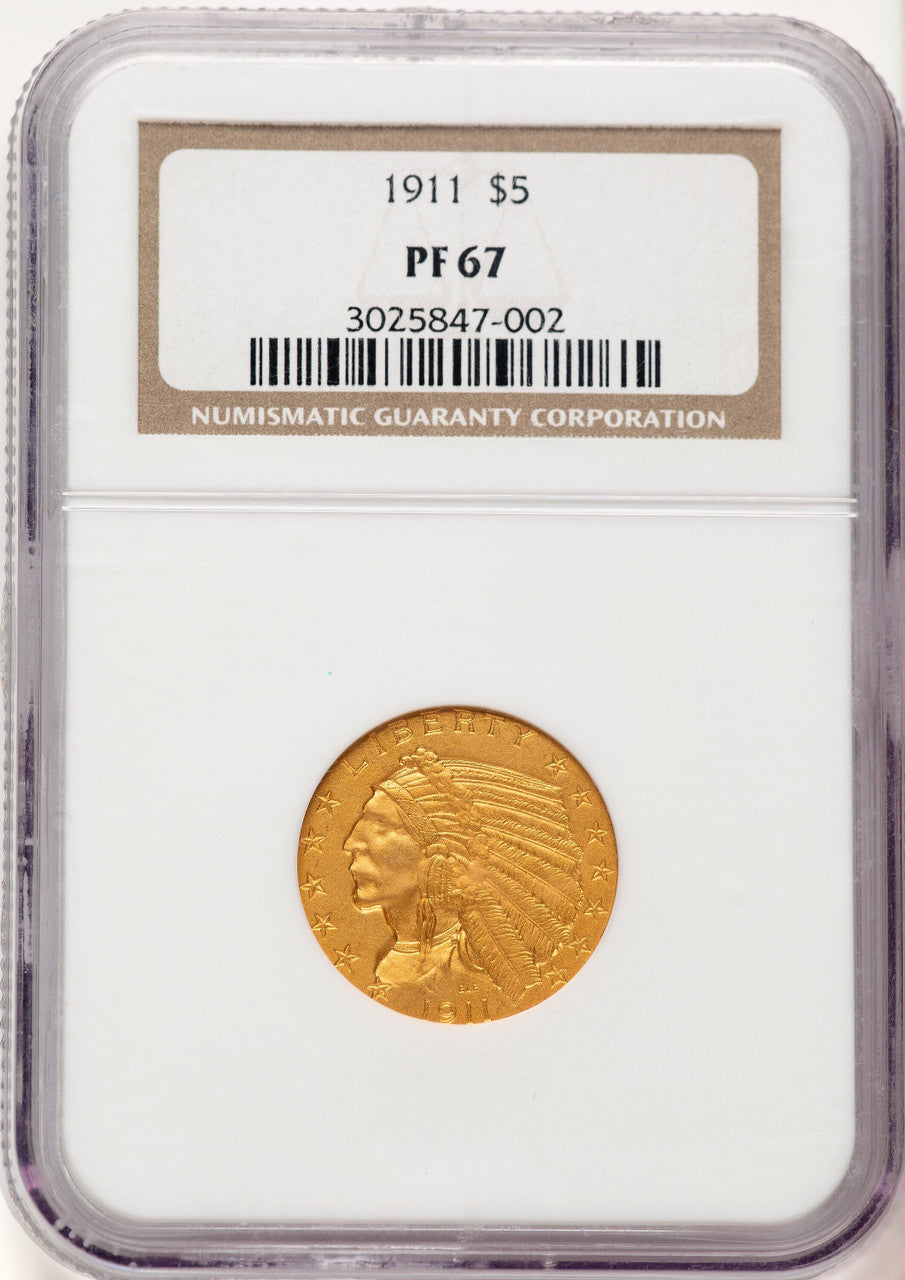 1911 $5 Proof Indian Half Eagle NGC PR67
