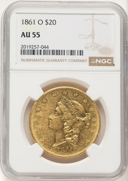 1861-O $20 Liberty Double Eagle NGC AU55 (910656005)