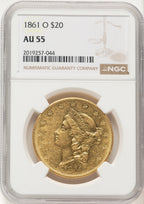 1861-O $20 Liberty Double Eagle NGC AU55 (910656005)