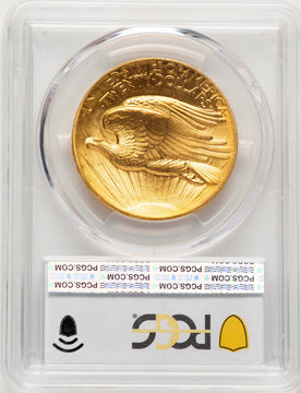 1907 $20 Flat Rim High Relief Double Eagle PCGS MS66
