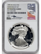 1995-W American Silver Eagle NGC PF70 Ultra Cameo John Mercanti Signed