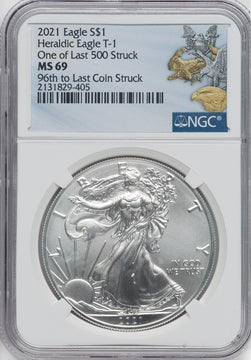 2021 American Silver Eagle Type 1 At Dusk & Dawn 35th Anniversary 96th NGC MS69