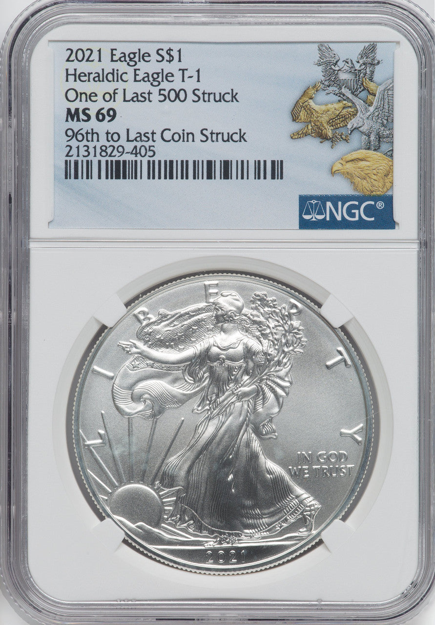 2021 American Silver Eagle Type 1 At Dusk & Dawn 35th Anniversary 96th NGC MS69