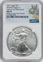 2021 American Silver Eagle Type 1 At Dusk & Dawn 35th Anniversary 97th NGC MS69