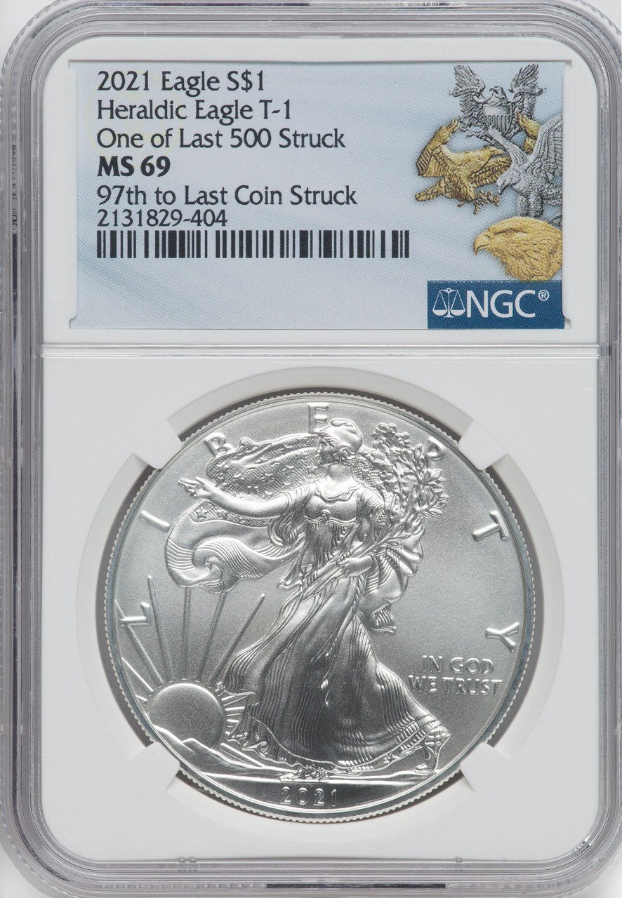 2021 American Silver Eagle Type 1 At Dusk & Dawn 35th Anniversary 97th NGC MS69
