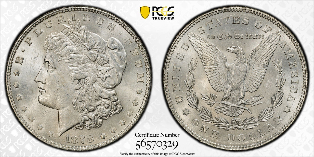 1878 7TF Reverse of 1878 Morgan Dollar PCGS MS64