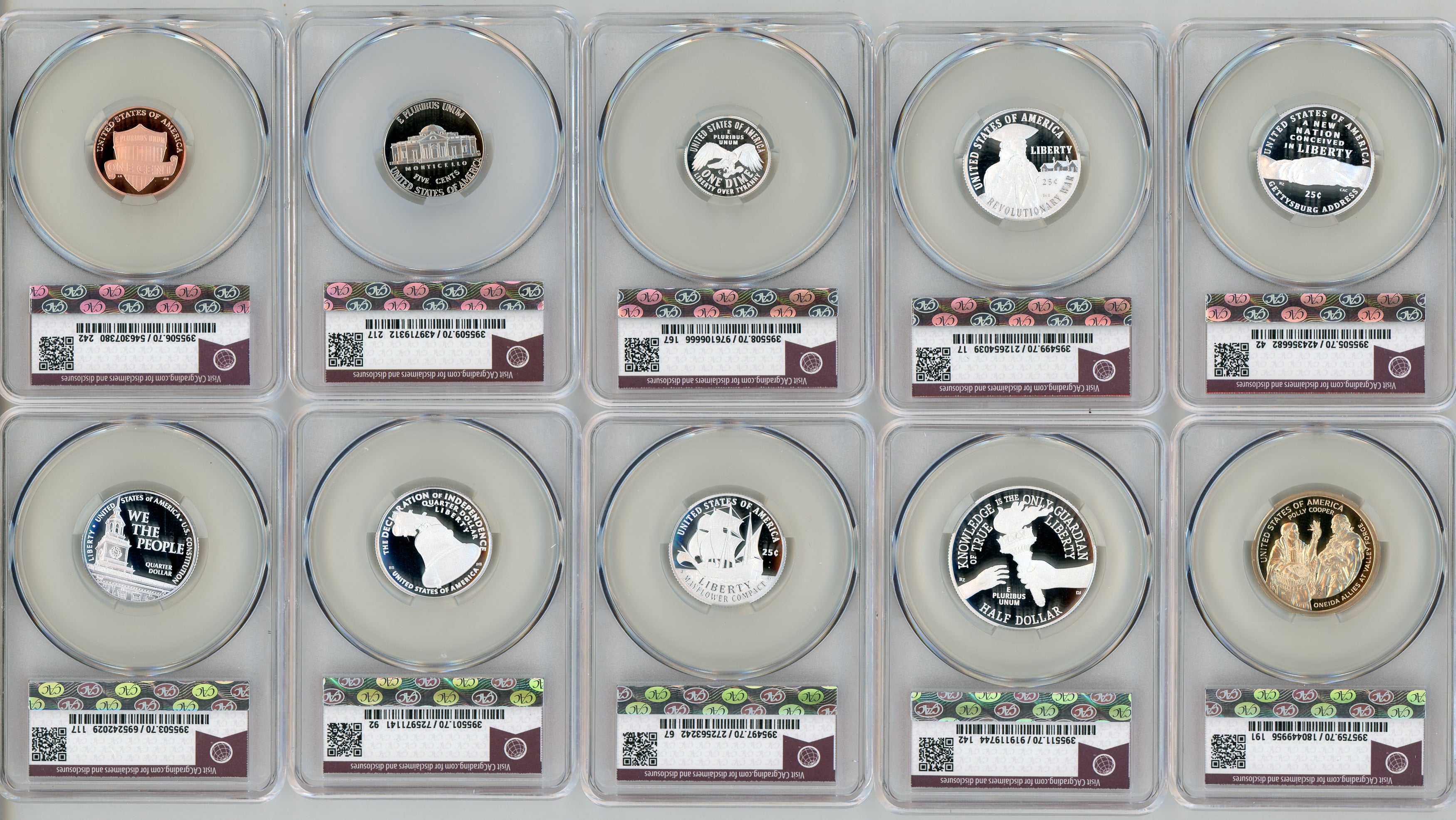 2026-S Semiquincentennial US Mint Proof Set CAC PR70 Advanced Delivery Red Book Feigenbaum Label