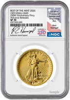 2026 Best of the Mint 1907 Saint-Gaudens High Relief Gold AR NGC SP70 Harrigal