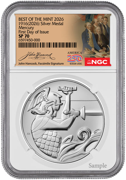 2026 (P) Mercury Silver Medal FDI NGC SP70 Hancock | LCR Coin
