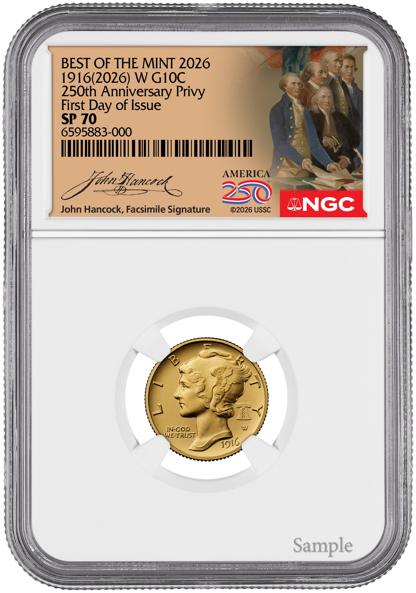 2026-W Mercury Gold Coin FDI NGC SP70 Hancock | LCR Coin