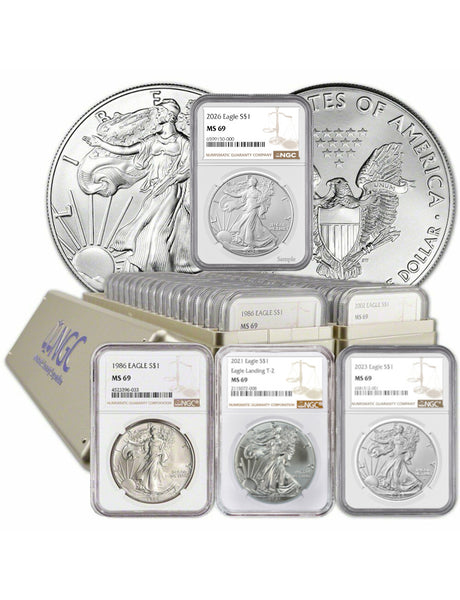 1986-2026 American Silver Eagle 42-pc Set NGC MS69 | LCR Coin