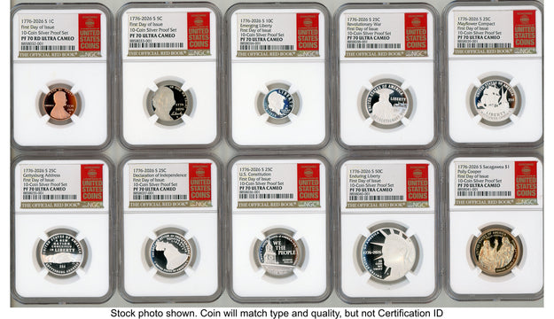 2026-S Semiquincentennial US Mint Proof Set NGC PF70 FDI 250 Red Book Label