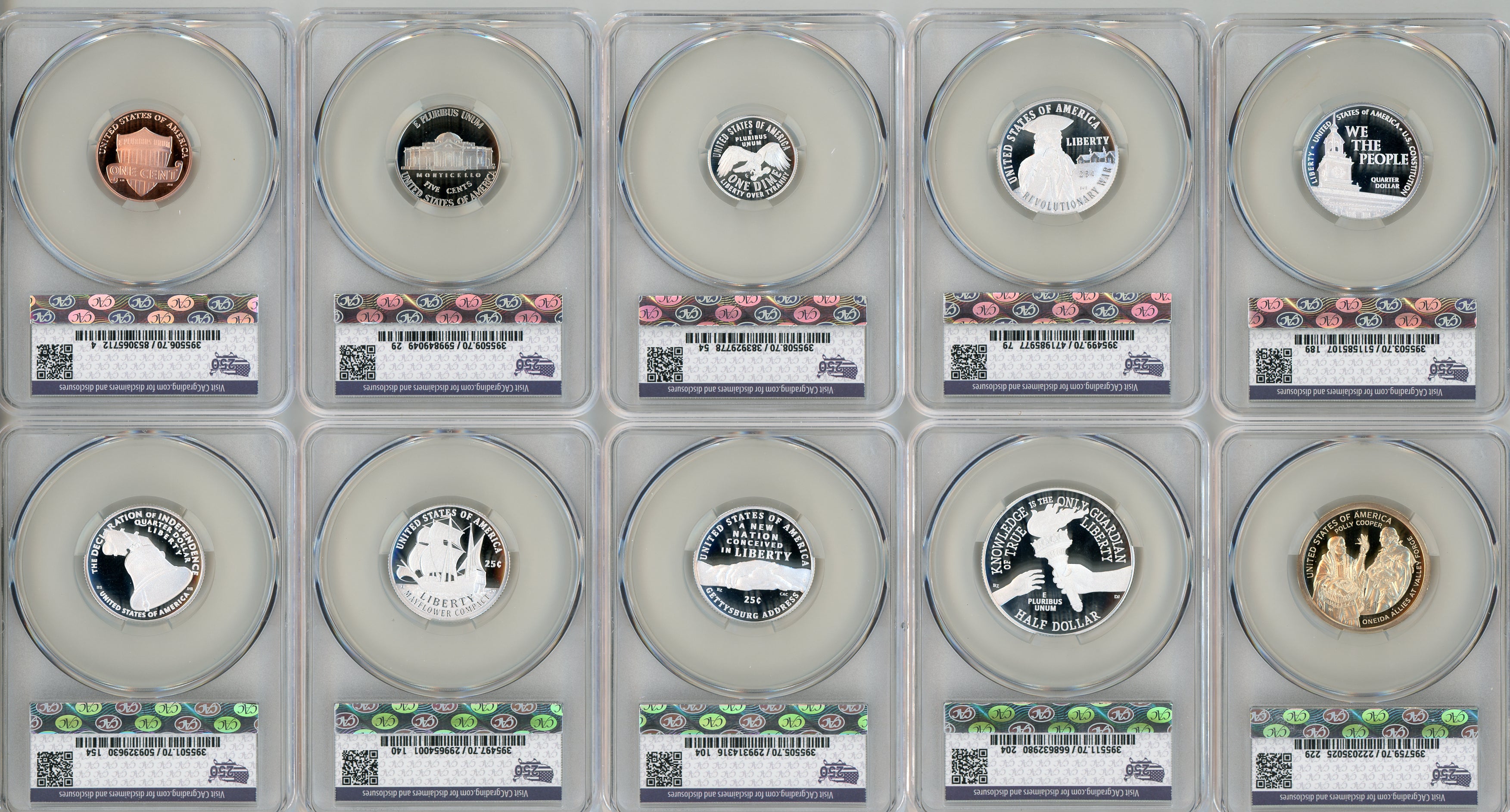 2026-S Semiquincentennial US Mint Proof Set CAC PR70 First Day of Delivery Battlefield Label