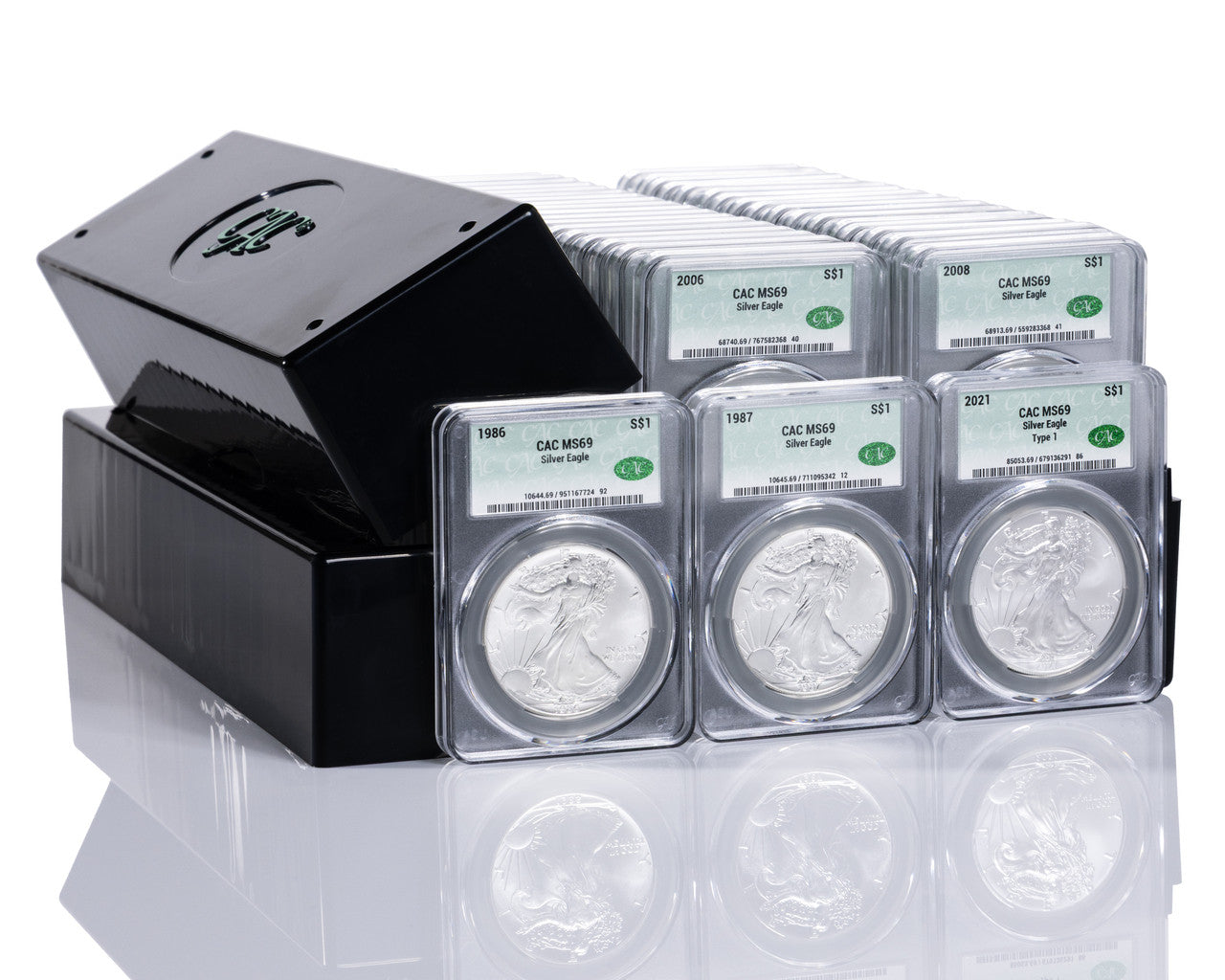 1986-2026 American Silver Eagle 42-pc Set CAC MS69 (3 New CAC Boxes)