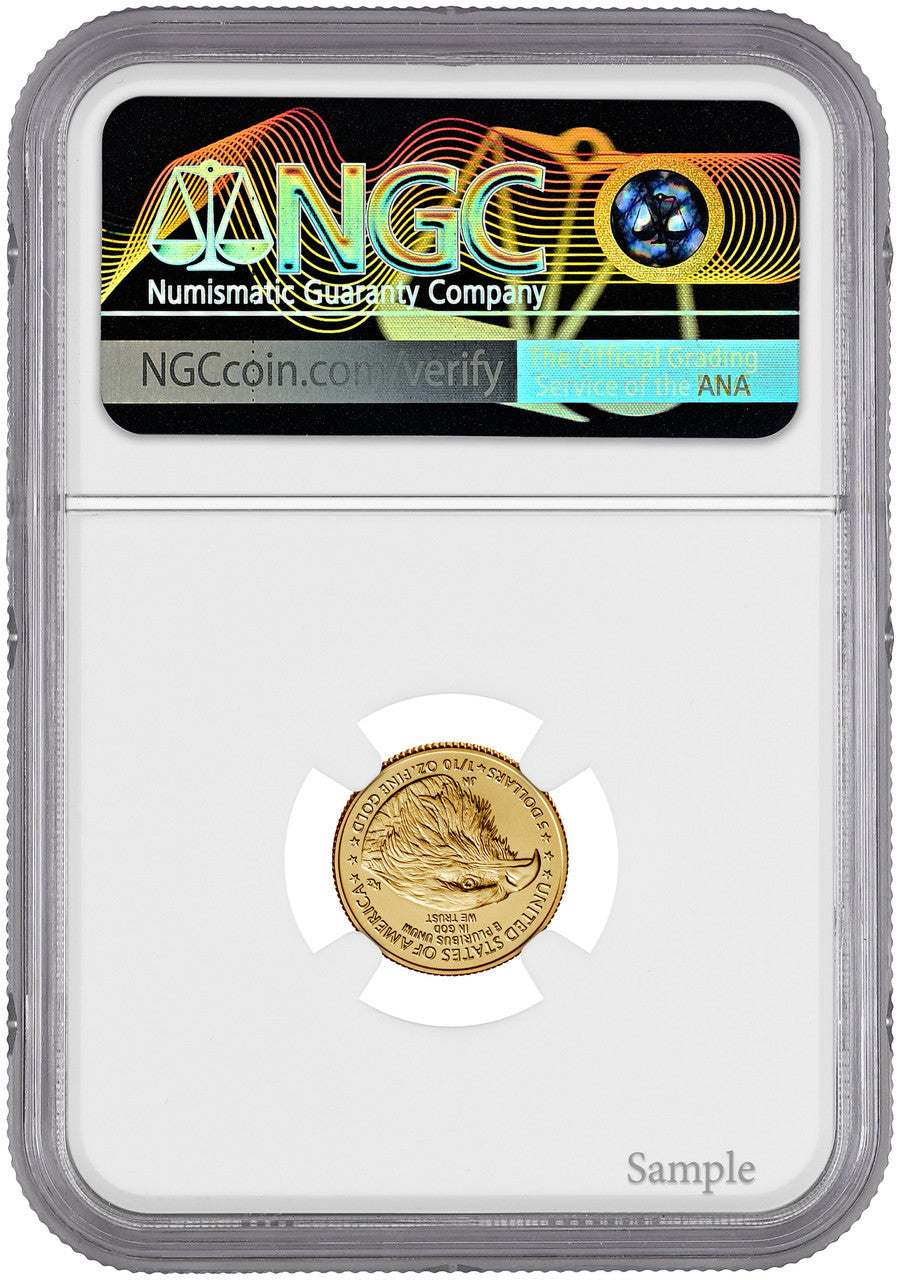 2023 $5 Tenth Ounce American Gold Eagle FDI NGC MS70 Ron Harrigal Signed