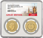 2023 G£100 King Charles III Coronation Gold 2 Coin Set Cypher/Britannia NGC MS70